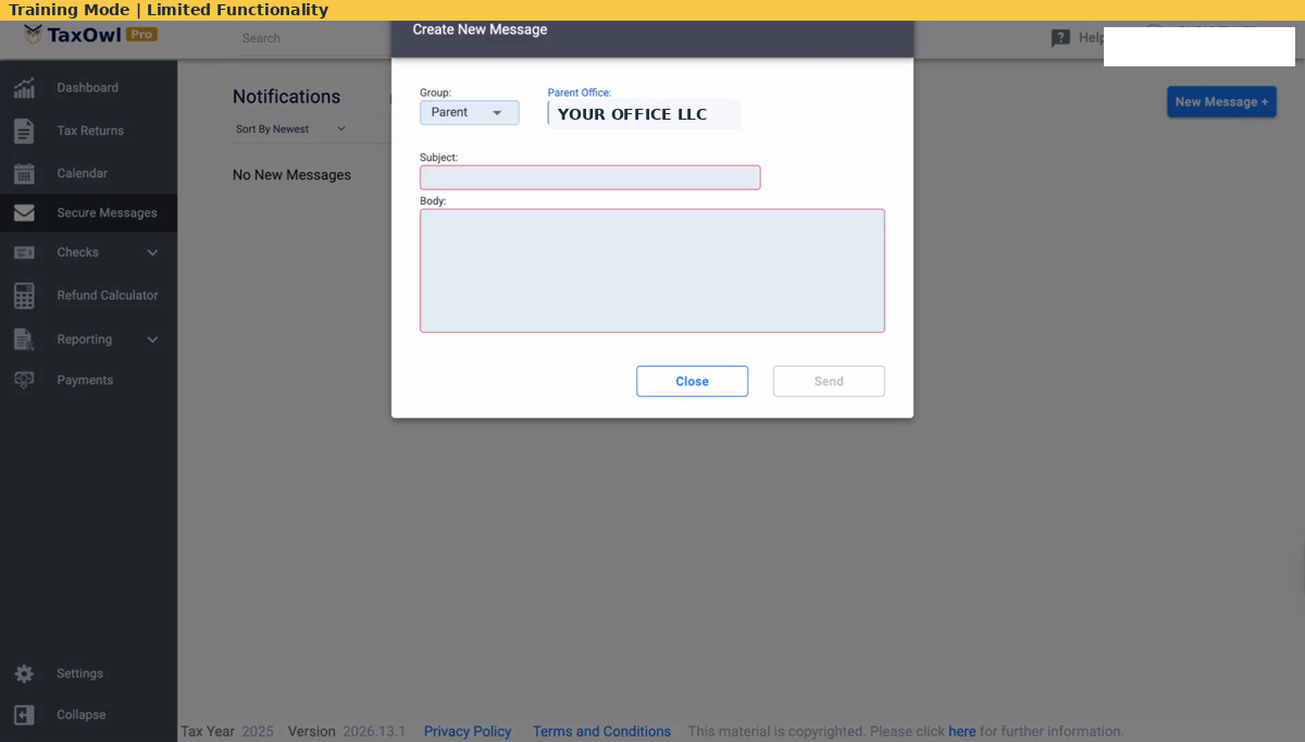 TaxOwl Pro Secure Messaging